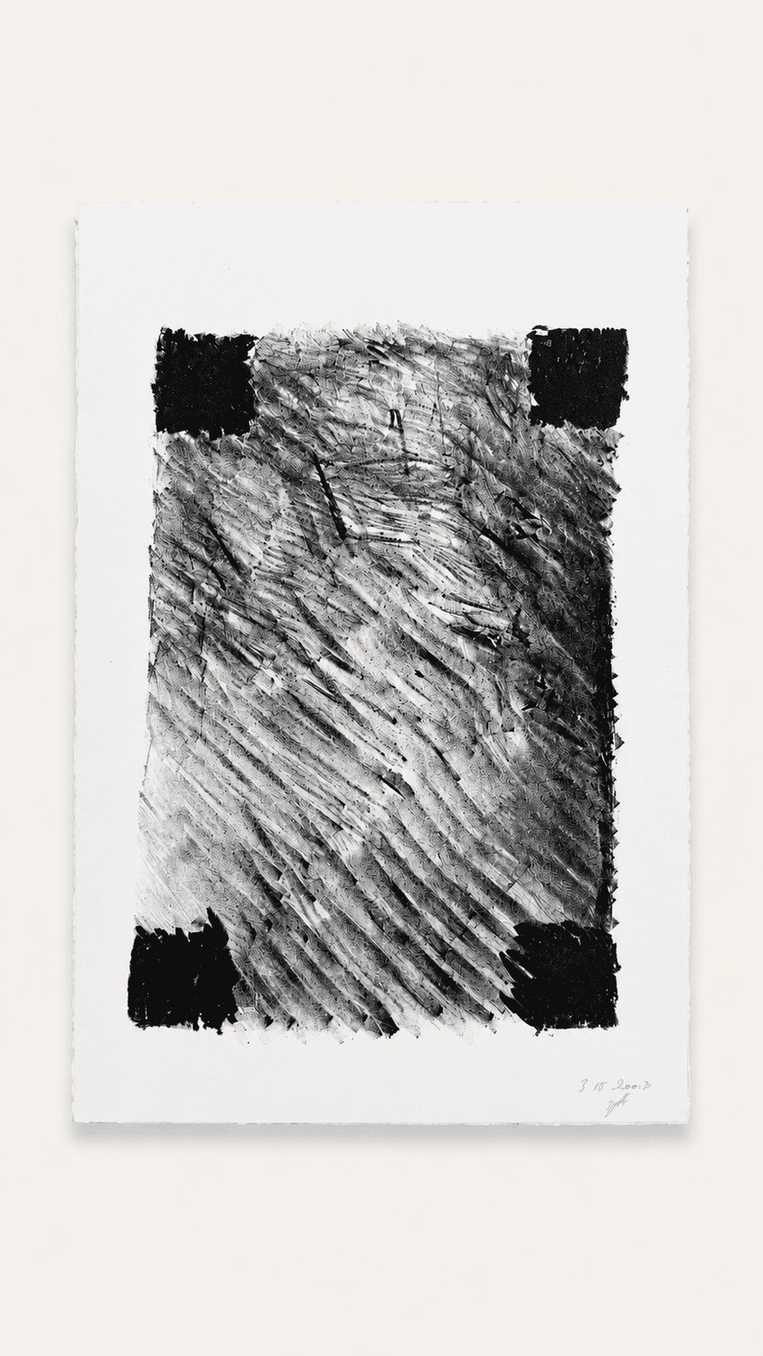 Sans titre, lithographie, texture en hachures diagonales