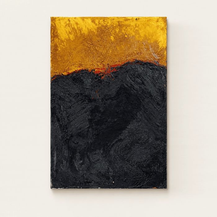 Haut et bas, horizon jaune et noir