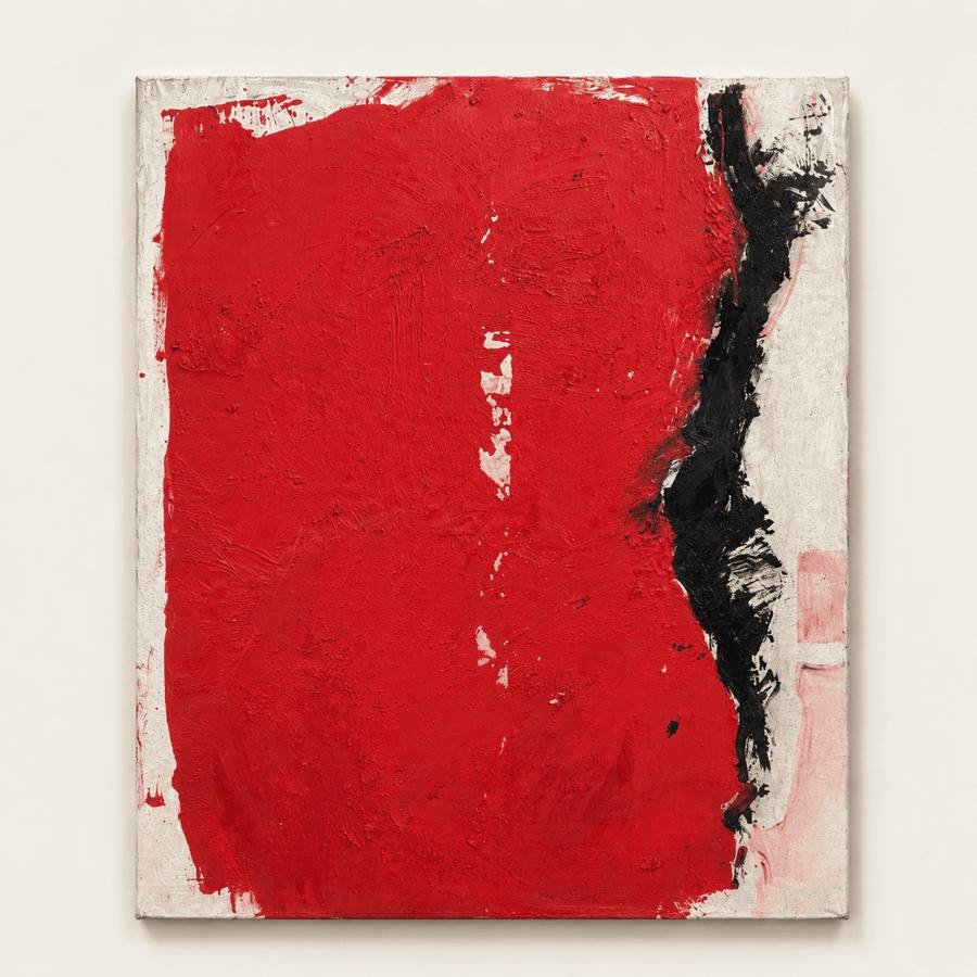 Sans titre, composition rouge et noire