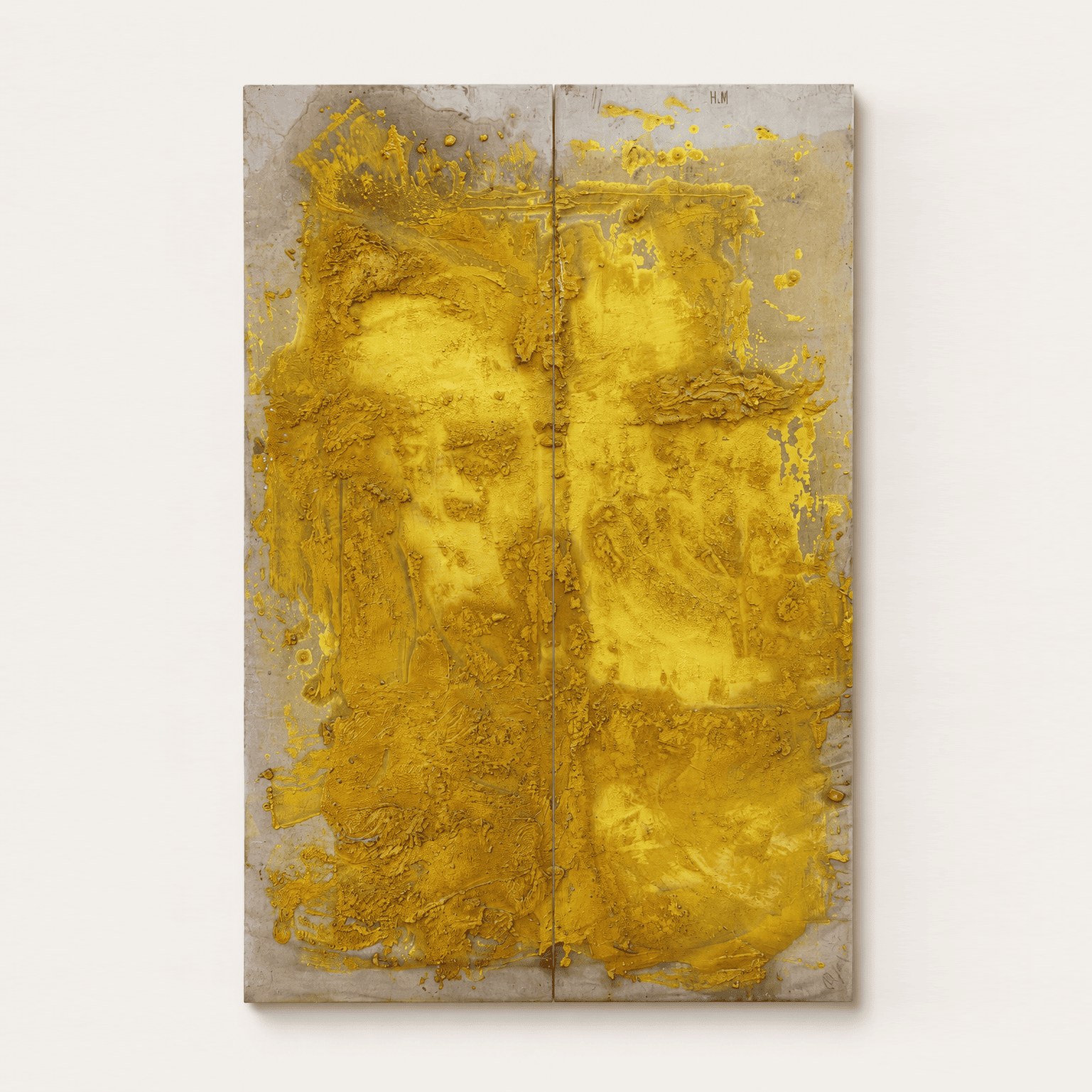 Sans titre, diptyque jaune et gris