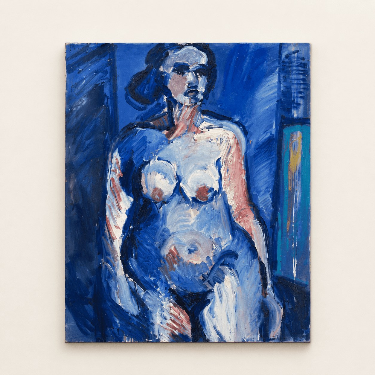 Nu féminin en bleu