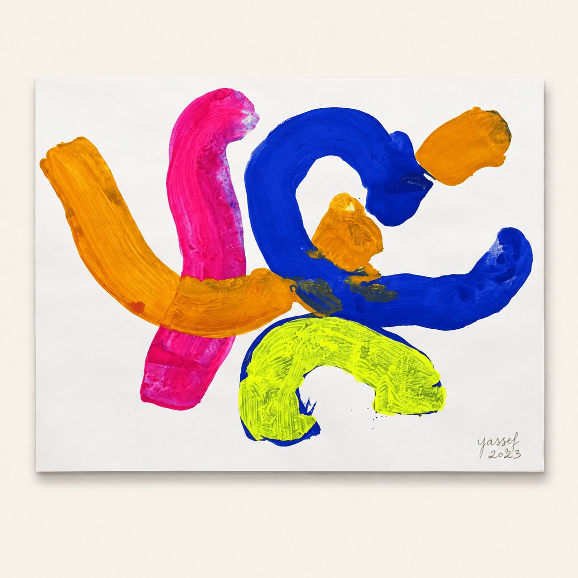 Sans titre, composition en arabesques colorées