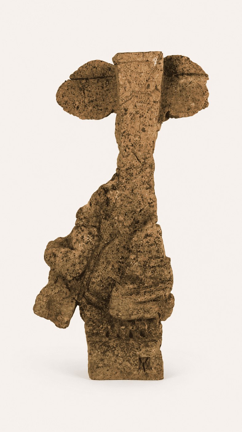 Idole en terre cuite, silhouette aux oreilles, 54 cm